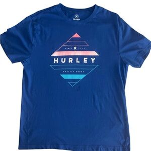 Hurley Royal Blue Tee with Pink Accent